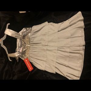 American Girl Silver Shimmer Dress Girls Size 10.  NWT